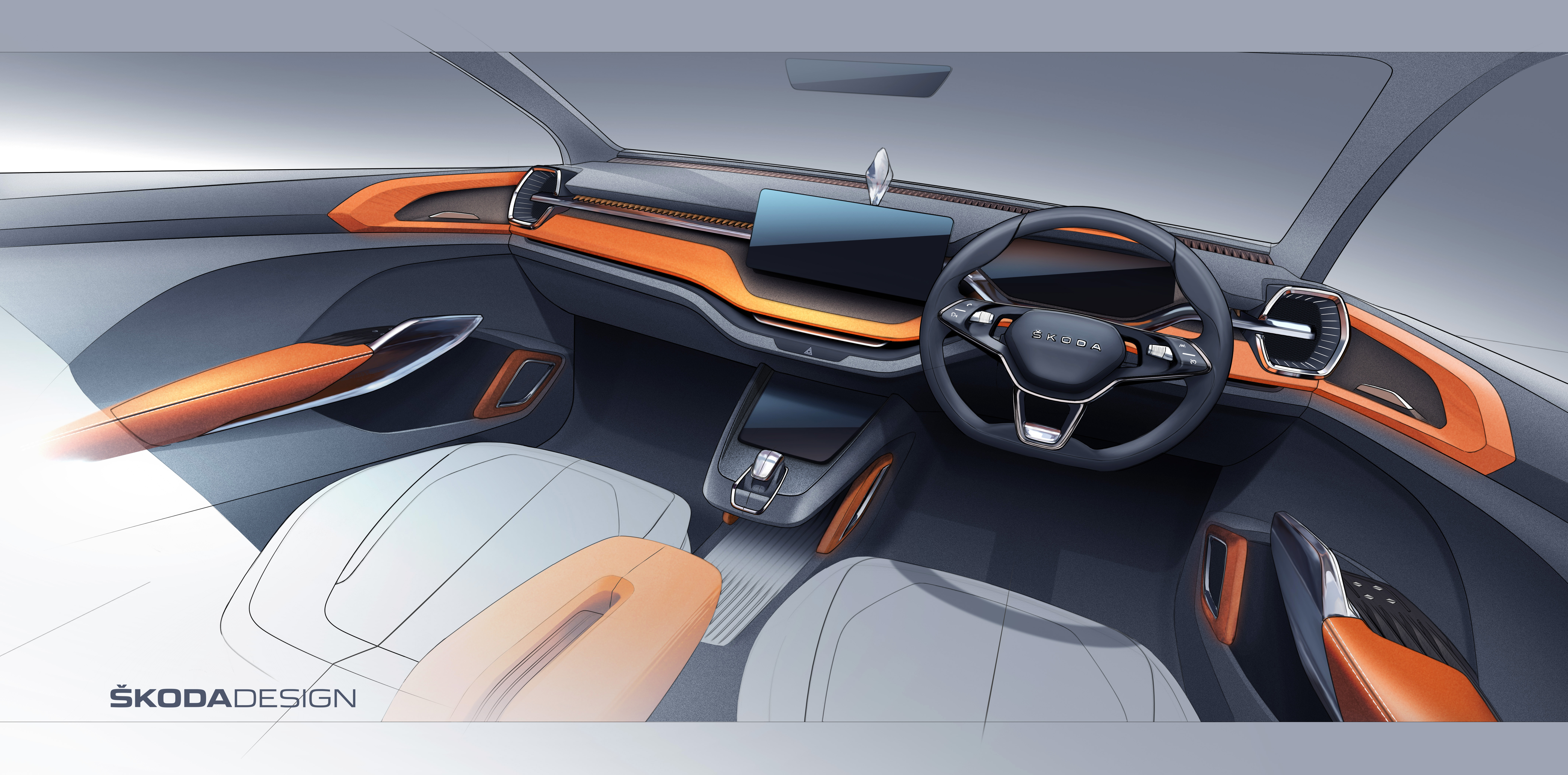 Skoda Vision IN Interior Sketch Revealed – Power Drive