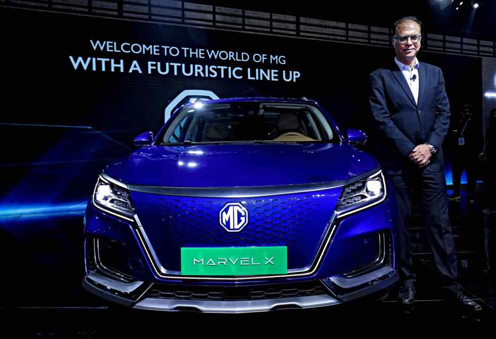 Auto Expo 2020 - Mr Rajeev Chaba President &amp; Managing Director MG Motor India showcasing Autonomous Connected tech with Marvel X
